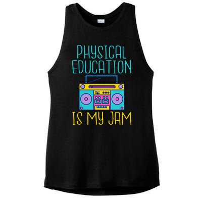 Physical Education Is My Jam Pe Teacher Ladies PosiCharge Tri-Blend Wicking Tank