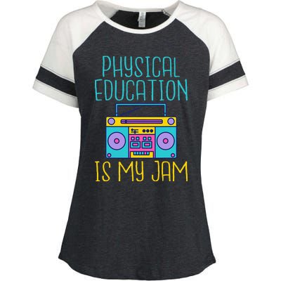 Physical Education Is My Jam Pe Teacher Enza Ladies Jersey Colorblock Tee