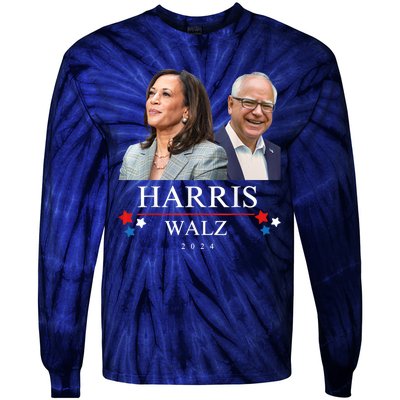 President Election Kamala Harris Tim Waltz Tie-Dye Long Sleeve Shirt