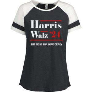 President Elect Kamala Harris & Tim Walz 2024 Enza Ladies Jersey Colorblock Tee