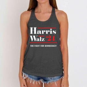 President Elect Kamala Harris Tim Walz 2024 Women's Knotted Racerback Tank