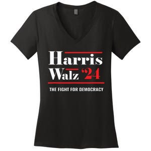 President Elect Kamala Harris Tim Walz 2024 Women's V-Neck T-Shirt