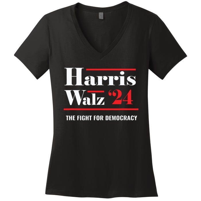 President Elect Kamala Harris Tim Walz 2024 Women's V-Neck T-Shirt