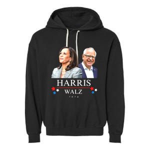 President Election Kamala Harris Tim Waltz Garment-Dyed Fleece Hoodie