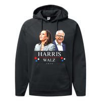 President Election Kamala Harris Tim Waltz Performance Fleece Hoodie