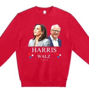 President Election Kamala Harris Tim Waltz Premium Crewneck Sweatshirt