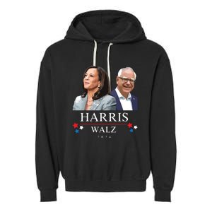 President Election Kamala Harris Tim Waltz Garment-Dyed Fleece Hoodie