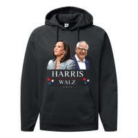 President Election Kamala Harris Tim Waltz Performance Fleece Hoodie