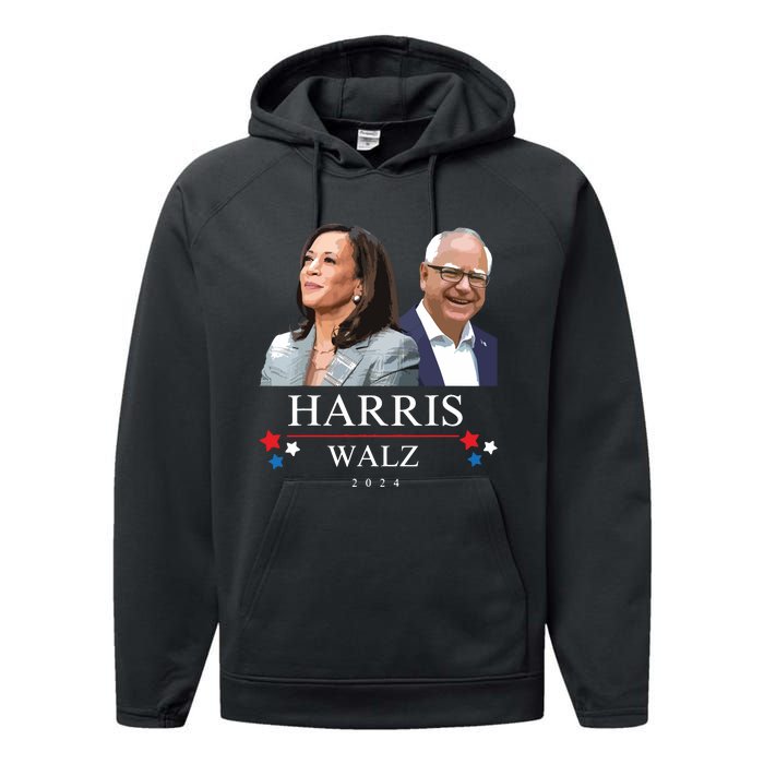 President Election Kamala Harris Tim Waltz Performance Fleece Hoodie