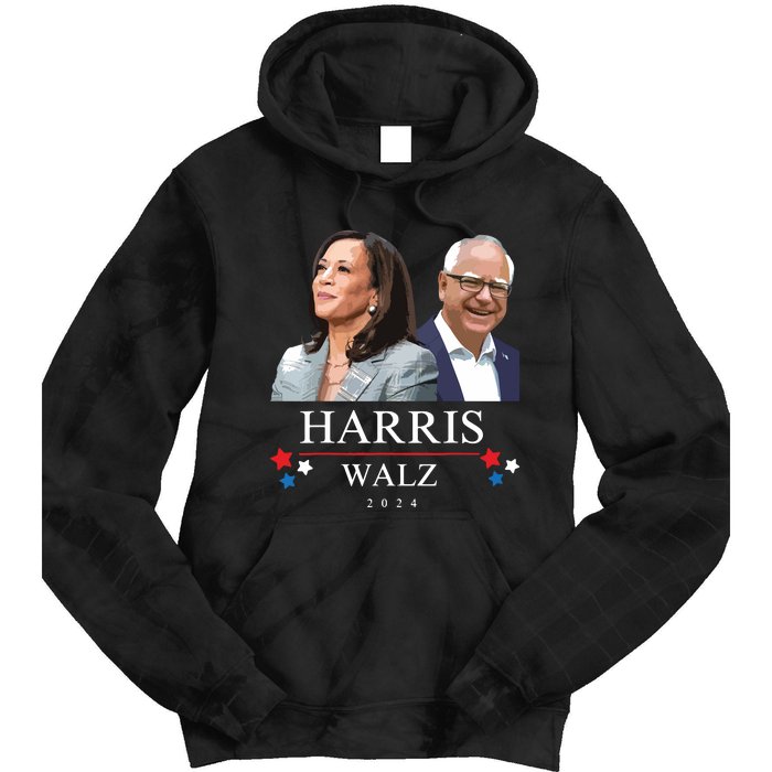 President Election Kamala Harris Tim Waltz Tie Dye Hoodie