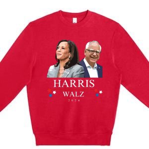 President Election Kamala Harris Tim Waltz Premium Crewneck Sweatshirt