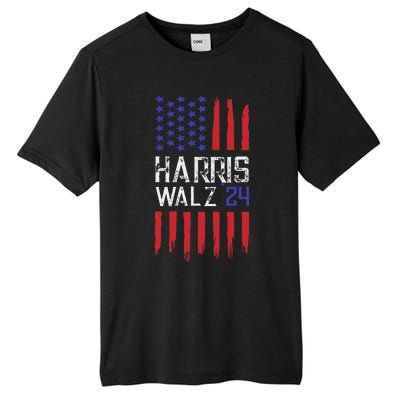 President Elect Kamala Harris & Tim Walz 2024 American Flag Tall Fusion ChromaSoft Performance T-Shirt