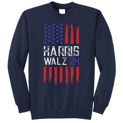 President Elect Kamala Harris & Tim Walz 2024 American Flag Tall Sweatshirt