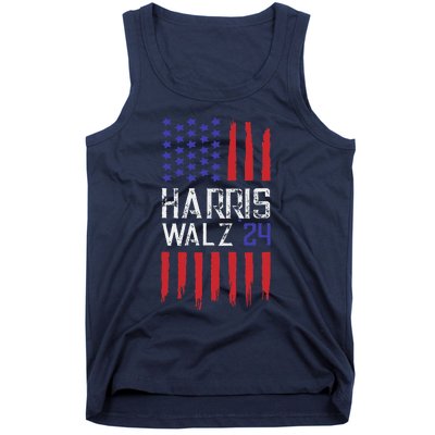 President Elect Kamala Harris & Tim Walz 2024 American Flag Tank Top