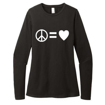 Peace Equals Love Hippie Peace Sign Loving Pacifist Gift Womens CVC Long Sleeve Shirt