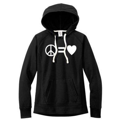 Peace Equals Love Hippie Peace Sign Loving Pacifist Gift Women's Fleece Hoodie