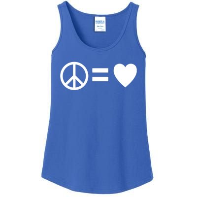 Peace Equals Love Hippie Peace Sign Loving Pacifist Gift Ladies Essential Tank