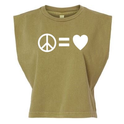 Peace Equals Love Hippie Peace Sign Loving Pacifist Gift Garment-Dyed Women's Muscle Tee