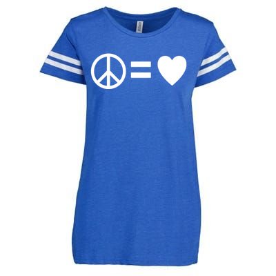 Peace Equals Love Hippie Peace Sign Loving Pacifist Gift Enza Ladies Jersey Football T-Shirt