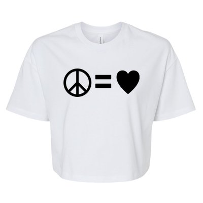 Peace Equals Love Hippie Peace Sign Loving Pacifist Gift Bella+Canvas Jersey Crop Tee