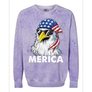 Patriotic Eagle Mullet 4th Of July Usa American Flag Merica Cute Gift Colorblast Crewneck Sweatshirt