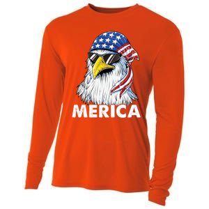 Patriotic Eagle Mullet 4th Of July Usa American Flag Merica Cute Gift Cooling Performance Long Sleeve Crew