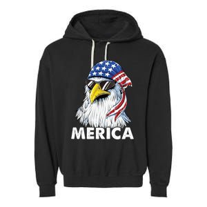 Patriotic Eagle Mullet 4th Of July Usa American Flag Merica Cute Gift Garment-Dyed Fleece Hoodie