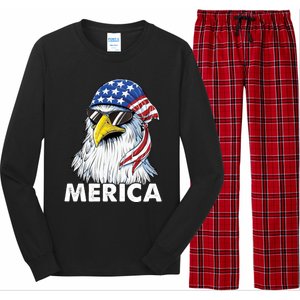 Patriotic Eagle Mullet 4th Of July Usa American Flag Merica Cute Gift Long Sleeve Pajama Set