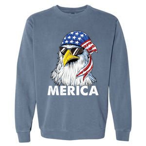 Patriotic Eagle Mullet 4th Of July Usa American Flag Merica Cute Gift Garment-Dyed Sweatshirt