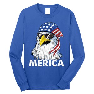 Patriotic Eagle Mullet 4th Of July Usa American Flag Merica Cute Gift Long Sleeve Shirt