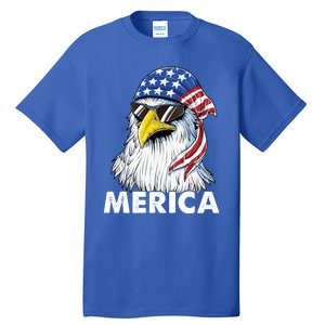 Patriotic Eagle Mullet 4th Of July Usa American Flag Merica Cute Gift Tall T-Shirt