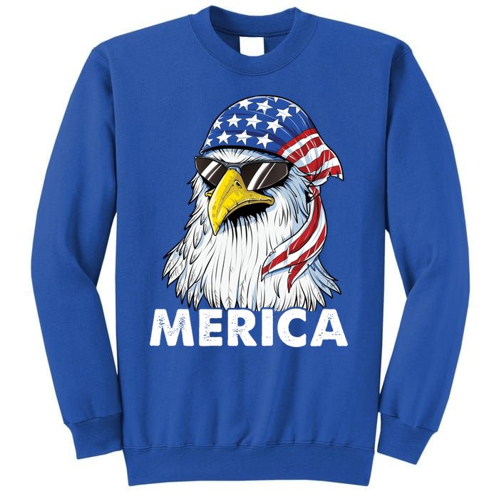 Patriotic Eagle Mullet 4th Of July Usa American Flag Merica Cute Gift Tall Sweatshirt