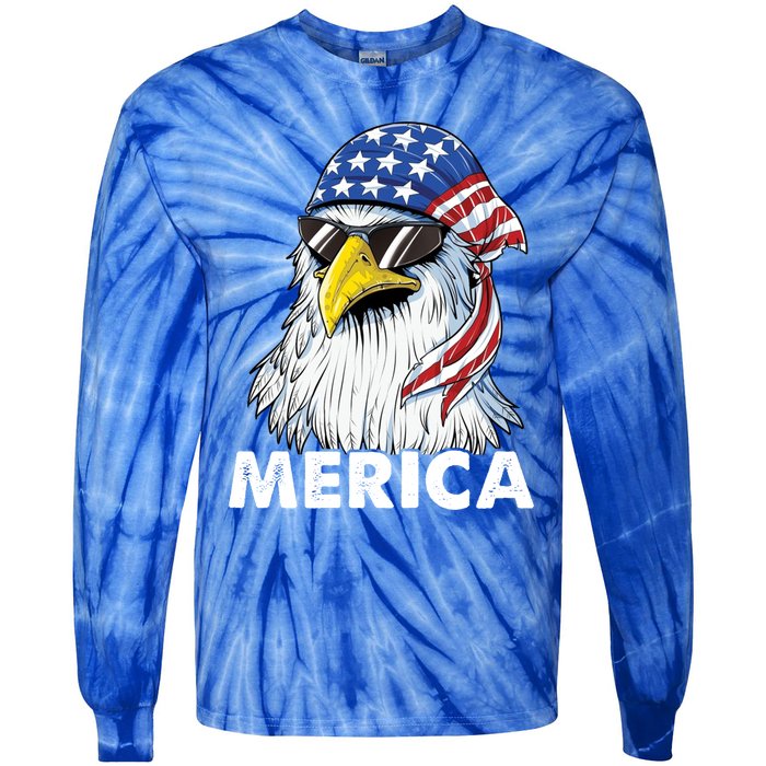 Patriotic Eagle Mullet 4th Of July Usa American Flag Merica Cute Gift Tie-Dye Long Sleeve Shirt