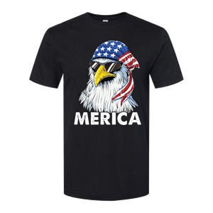 Patriotic Eagle Mullet 4th Of July Usa American Flag Merica Cute Gift Softstyle CVC T-Shirt