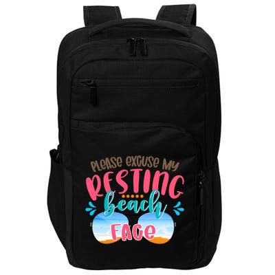 Please Excuse My Resting Beach Face Summer Vibes Beach Vacay Gift Impact Tech Backpack