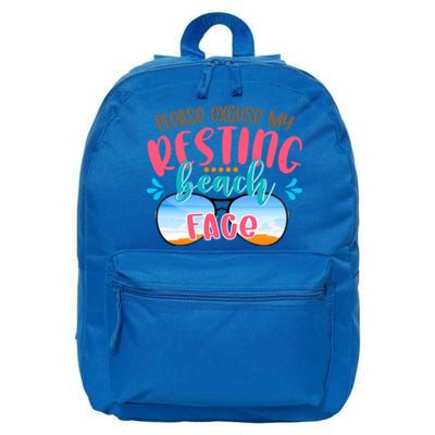 Please Excuse My Resting Beach Face Summer Vibes Beach Vacay Gift 16 in Basic Backpack