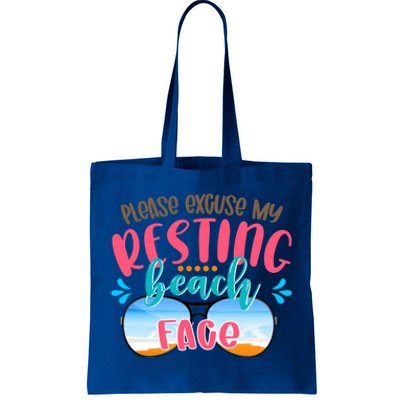 Please Excuse My Resting Beach Face Summer Vibes Beach Vacay Gift Tote Bag