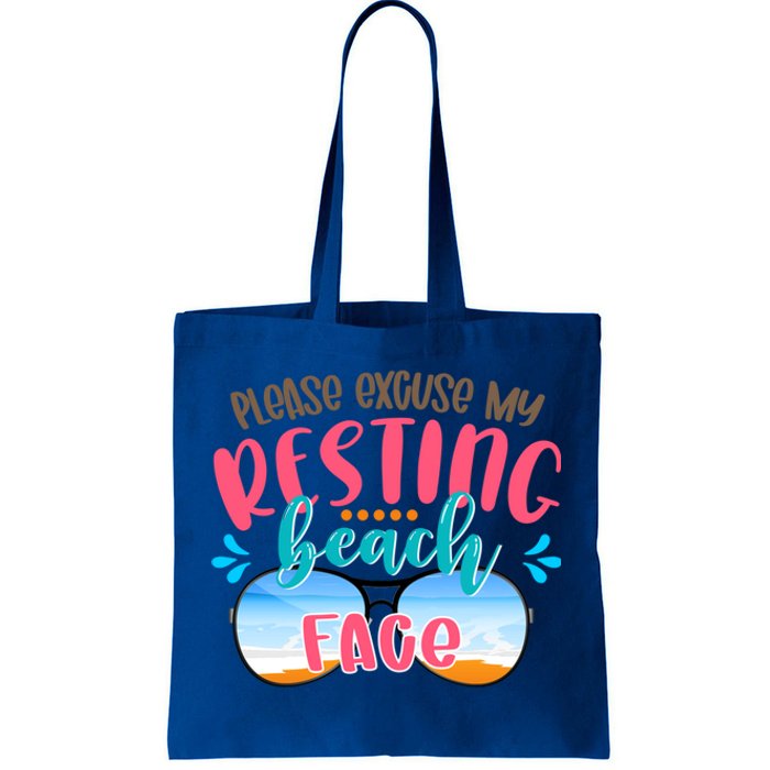 Please Excuse My Resting Beach Face Summer Vibes Beach Vacay Gift Tote Bag