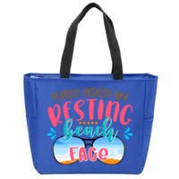 Please Excuse My Resting Beach Face Summer Vibes Beach Vacay Gift Zip Tote Bag