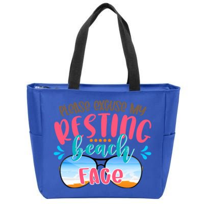 Please Excuse My Resting Beach Face Summer Vibes Beach Vacay Gift Zip Tote Bag