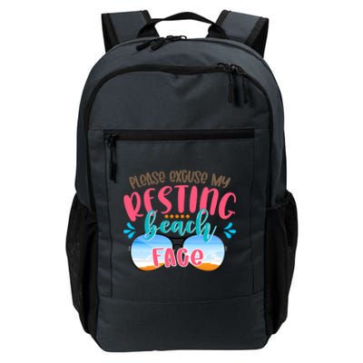 Please Excuse My Resting Beach Face Summer Vibes Beach Vacay Gift Daily Commute Backpack