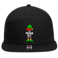 Papaw Elf Matching Family Christmas 7 Panel Mesh Trucker Snapback Hat