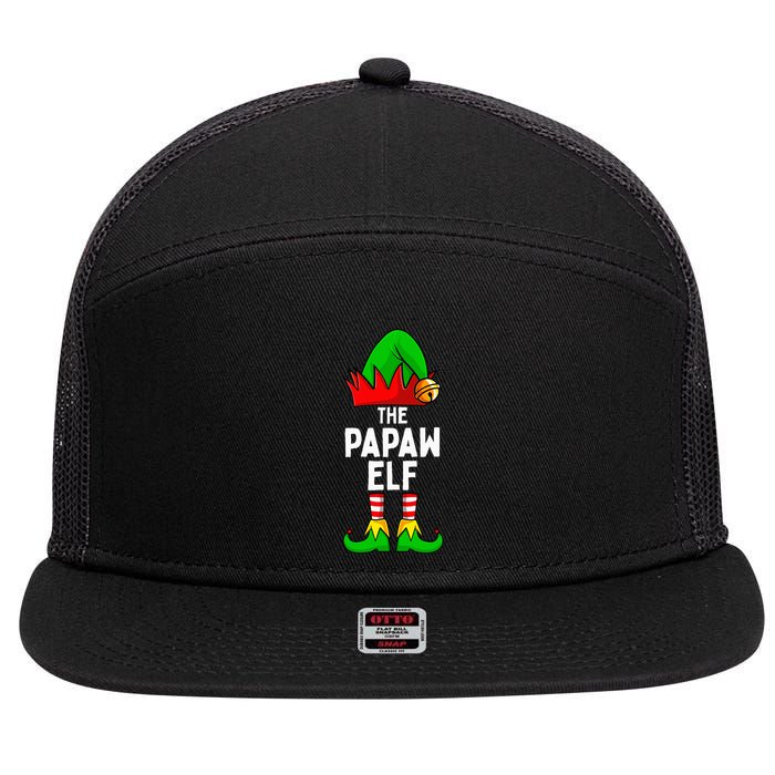 Papaw Elf Matching Family Christmas 7 Panel Mesh Trucker Snapback Hat