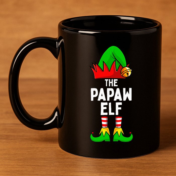 Papaw Elf Matching Family Christmas 11oz C Handle Ceramic Mug