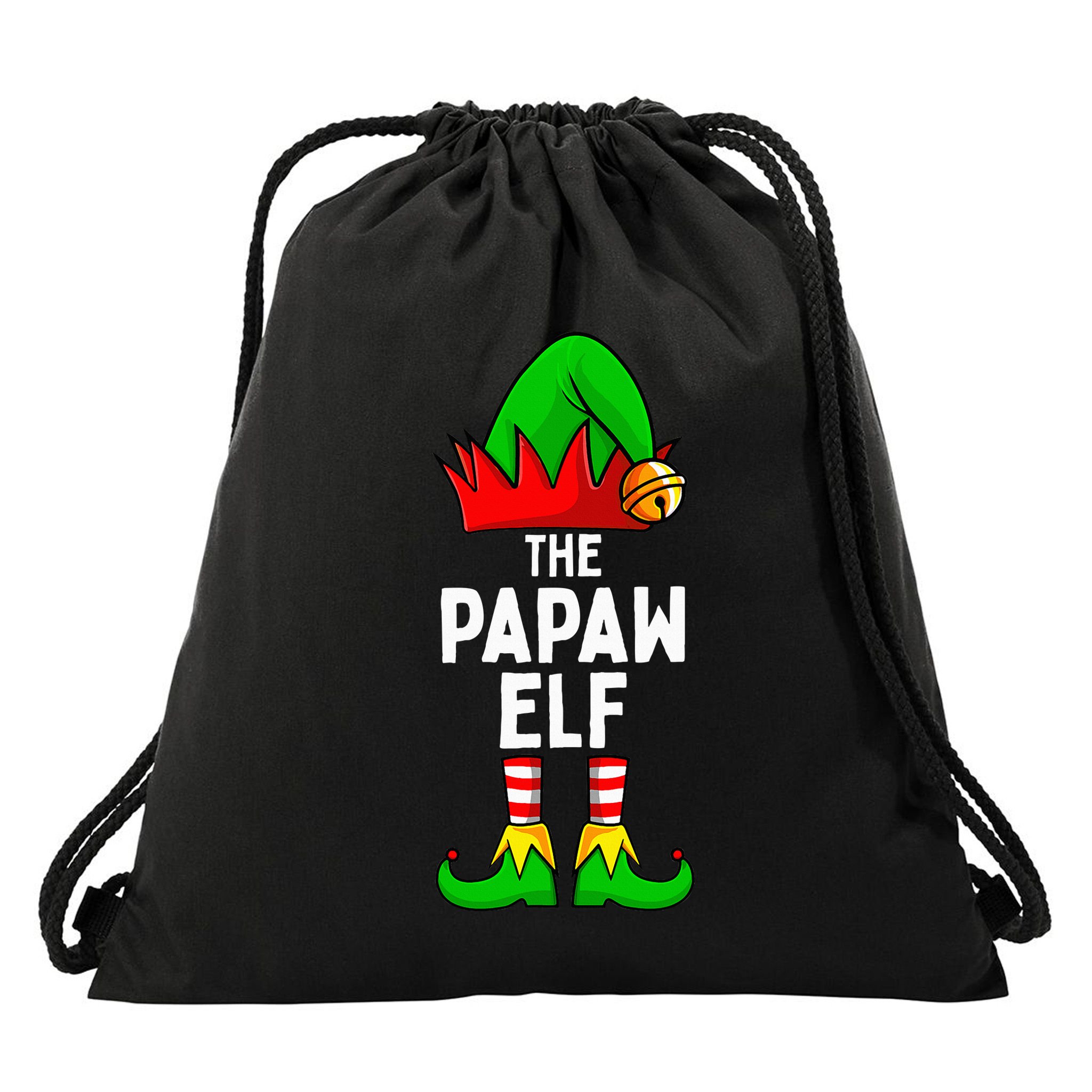 Papaw Elf Matching Family Christmas Drawstring Bag