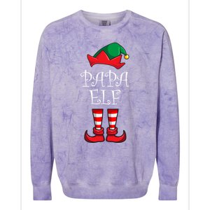 Papa Elf Matching Family Christmas Party Pajama Papa Elf Colorblast Crewneck Sweatshirt