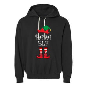 Papa Elf Matching Family Christmas Party Pajama Papa Elf Garment-Dyed Fleece Hoodie