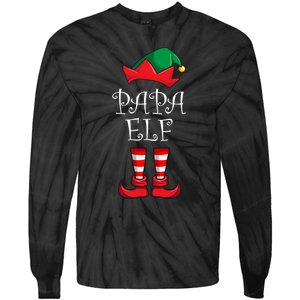 Papa Elf Matching Family Christmas Party Pajama Papa Elf Tie-Dye Long Sleeve Shirt