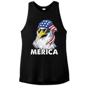 Patriotic Eagle Mullet 4th Of July Usa American Flag Merica Meaningful Gift Ladies PosiCharge Tri-Blend Wicking Tank