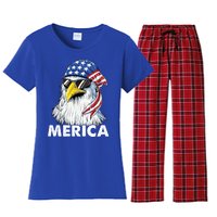 Patriotic Eagle Mullet 4th Of July Usa American Flag Merica Meaningful Gift Women's Flannel Pajama Set